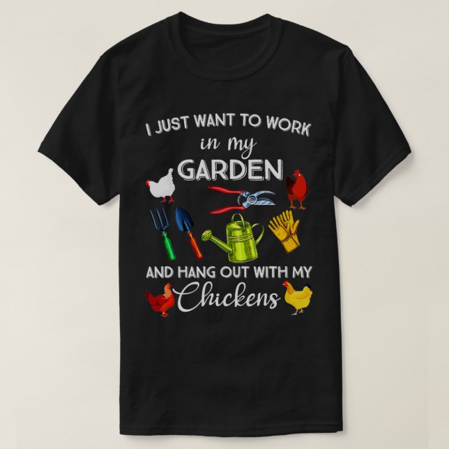 Camiseta Solo Quiero Trabajar En Mi Jardín Y Hangout Con (Diseño del anverso)