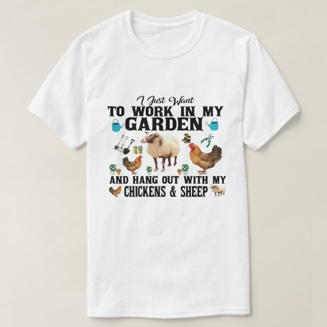 Camiseta Solo quiero trabajar en mi jardín y pasar el rato  (Diseño del anverso)