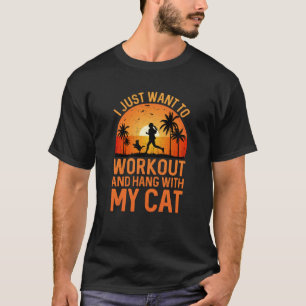 Camiseta Sólo quiero trabajar y colgar con mi gato