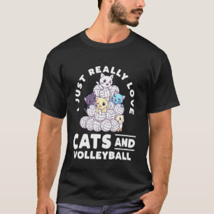 Camiseta Sólo Realmente Amo Gatos Y Diseño Divertido De Vol