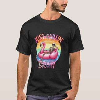 Camiseta Solo relajándome hermano Flamingo Esqueleto Divert