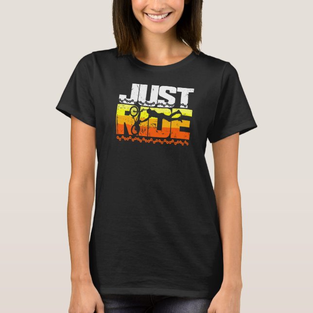 Camiseta Sólo Rige Un Enlace De Cadena Retro Bicicleta Y Ci (Anverso)