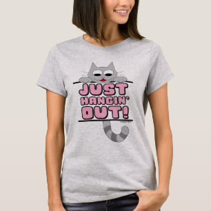Camiseta ¡SÓLO SALGAN! Rosa de gato corto