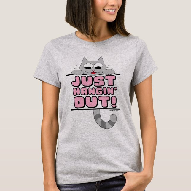 Camiseta ¡SÓLO SALGAN! Rosa de gato corto (Anverso)
