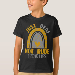 Camiseta Solo sordo no grosero Rainbow Deaf Awareness ASL R