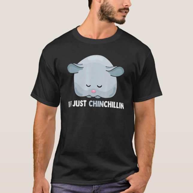 Camiseta Solo soy Chinchillin Chinchilla Pocket Mascota Rod (Anverso)