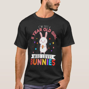 Camiseta Solo soy un Chica de 5 años que ama el conejo cone