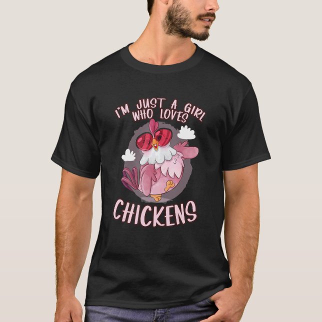 Camiseta Solo soy un Chica que ama a las gallinas con galli (Anverso)