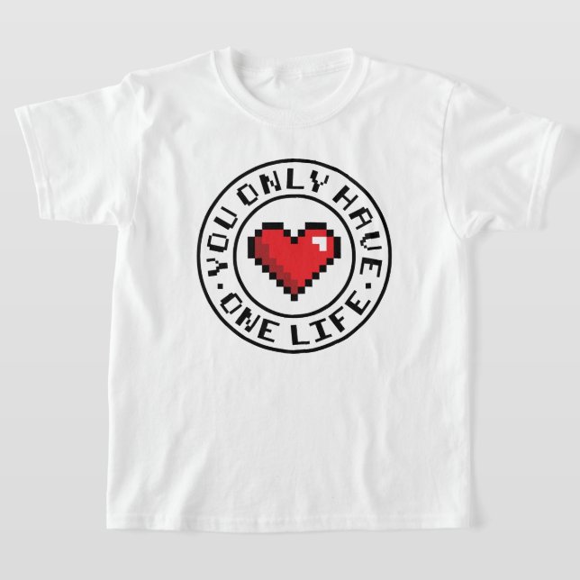 Camiseta Solo Tienes Un Videojuego Pixel Heart De Una Vida (Distribución)
