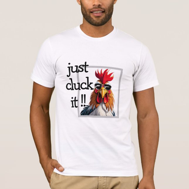 Camiseta Sólo tréjenlo, divertido gallo de mariscos de Roos (Anverso)