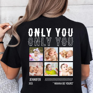 Camiseta Solo Tú Colage de Fotos Personalizadas Cumpleaños