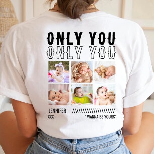 Camiseta Sólo Tú Colograma de Fotos Personalizadas Cumpleañ