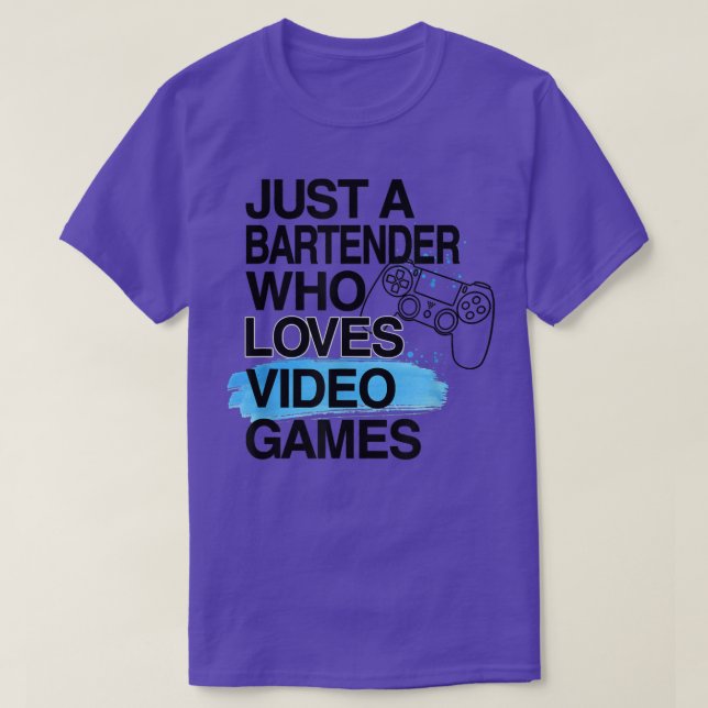 Camiseta Sólo un barman que ama los videojuegos mucho traba (Diseño del anverso)