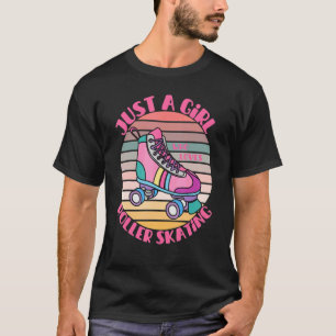 Camiseta Sólo Un Chica A Quien Le Encantan Los Rollers Retr