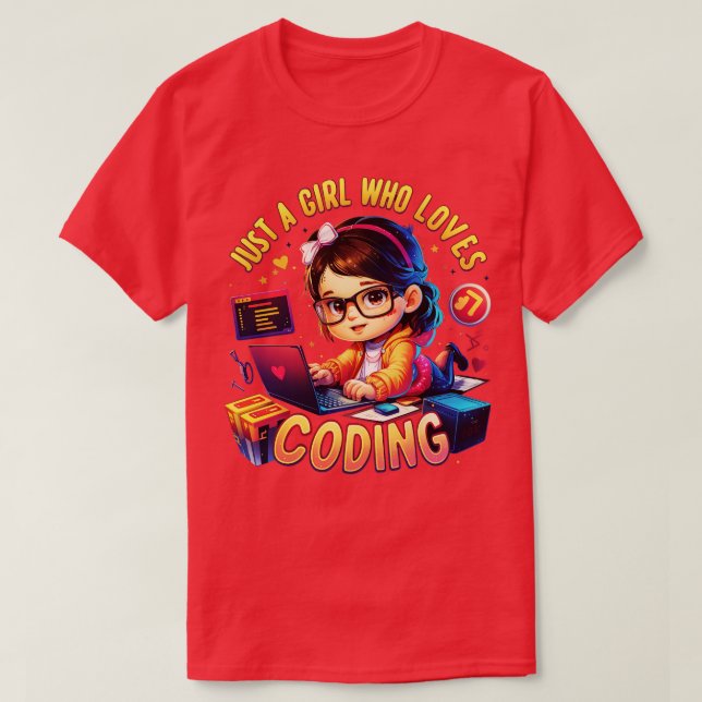 Camiseta Sólo un chica al que le encanta codificar (Diseño del anverso)