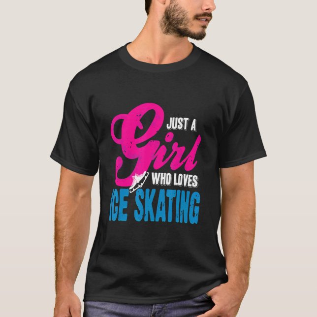 Camiseta Sólo Un Chica Al Que Le Encanta El Hielo Patinando (Anverso)