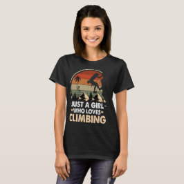 Camiseta Sólo un Chica al que le encanta escalar el retro v