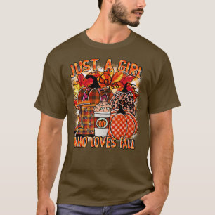 Camiseta sólo un chica al que le encanta la calabaza leopar