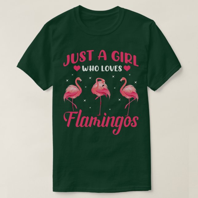 Camiseta solo un chica al que le encantan los flamingos (Diseño del anverso)