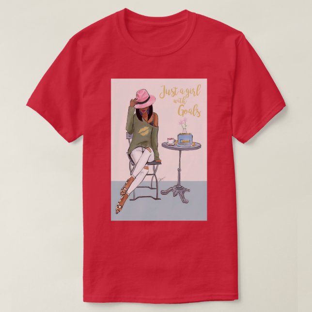 Camiseta Sólo Un Chica Con Objetivos De Piel Oscura (Diseño del anverso)