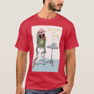 Camiseta Sólo Un Chica Con Objetivos De Piel Oscura