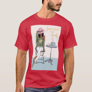 Camiseta Sólo Un Chica Con Objetivos De Piel Oscura