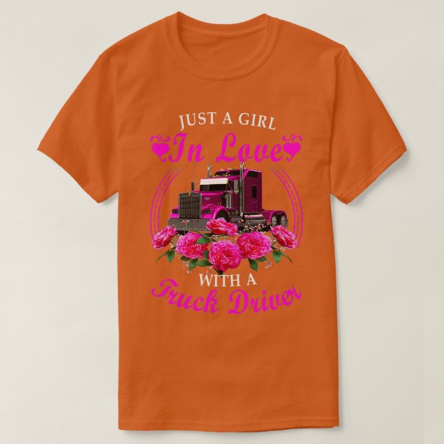 Camiseta Solo Un Chica Enamorado De Un Camionero Camionero  (Diseño del anverso)