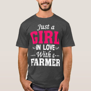 Camiseta Sólo Un Chica Enamorado De Una Granja Granjera Gra