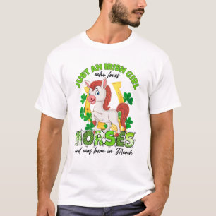 Camiseta Sólo un Chica irlandés que ama a los caballos por