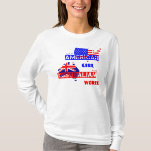 Camiseta Sólo un Chica norteamericano en un tee australiano