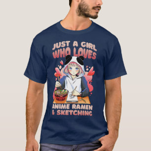 Camiseta Solo Un Chica Que Ama A Anime Ramen Y Esboza 50