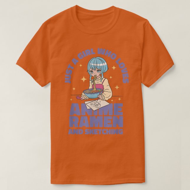 Camiseta Solo Un Chica Que Ama A Anime Ramen Y Esboza 61 (Diseño del anverso)