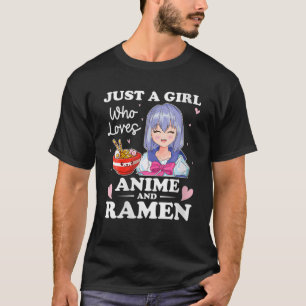 Camiseta Solo Un Chica Que Ama A Anime Ramen Y Esboza A Gi