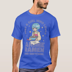 Camiseta Solo Un Chica Que Ama A Anime Ramen Y Esboza A Ja