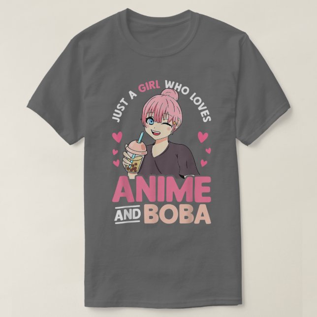 Camiseta Sólo Un Chica Que Ama A Anime Y Boba Tea Lover Gir (Diseño del anverso)