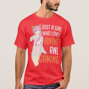 Camiseta Solo Un Chica Que Ama A Anime Y Juega Al Juego De