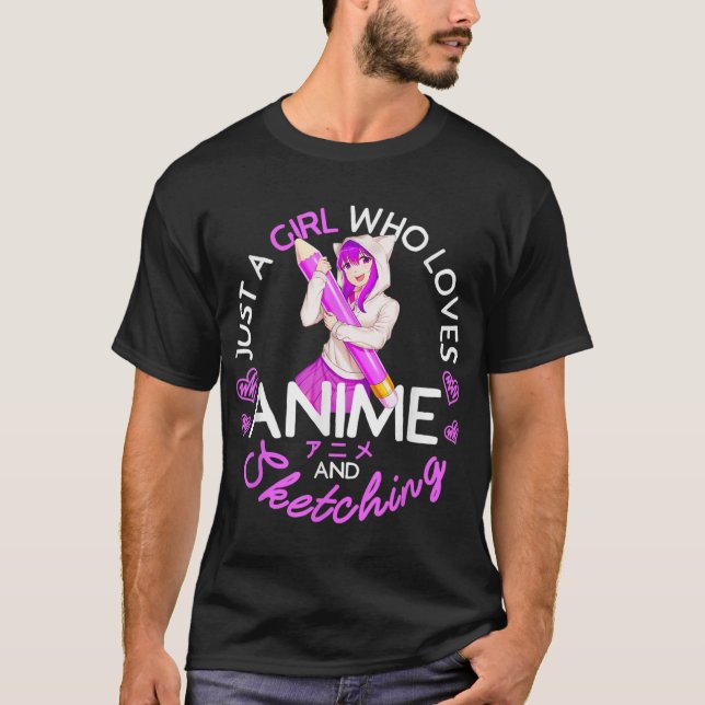 Camiseta Sólo un Chica que ama a Anime y me boceta (Anverso)