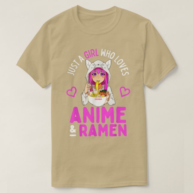 Camiseta Sólo un Chica que ama a Anime y Ramen Bowl Japanes (Diseño del anverso)