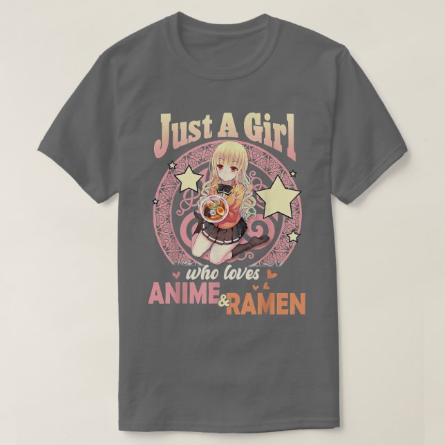 Camiseta Solo Un Chica Que Ama A Anime Y Ramen Bowl Japanes (Diseño del anverso)