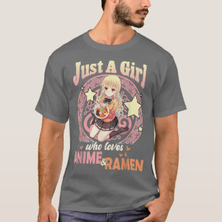 Camiseta Solo Un Chica Que Ama A Anime Y Ramen Bowl Japanes