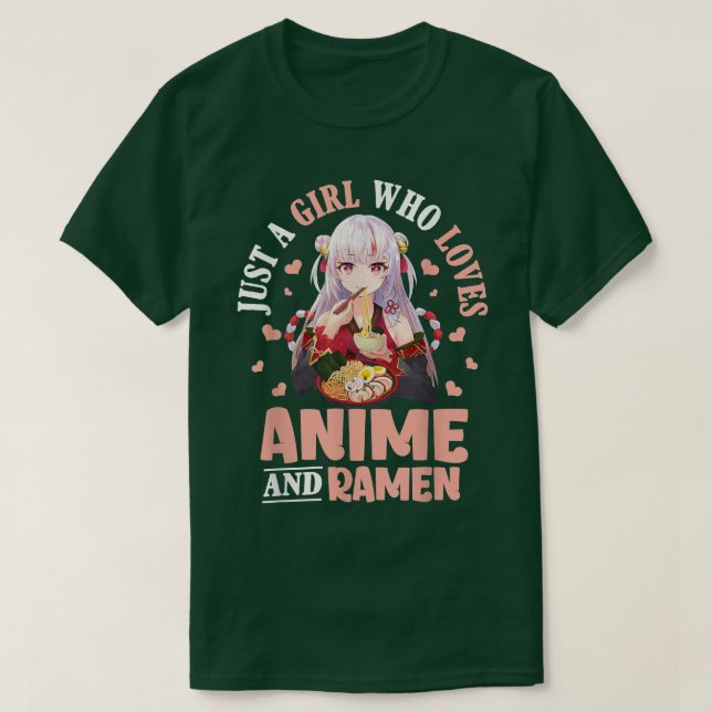 Camiseta Solo Un Chica Que Ama A Anime Y Ramen Bowl Japanes (Diseño del anverso)