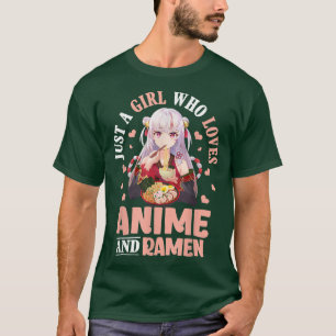 Camiseta Solo Un Chica Que Ama A Anime Y Ramen Bowl Japanes