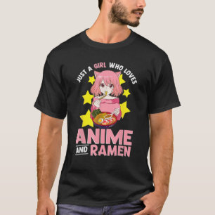 Camiseta Solo Un Chica Que Ama A Anime Y Ramen Bowl Japanes