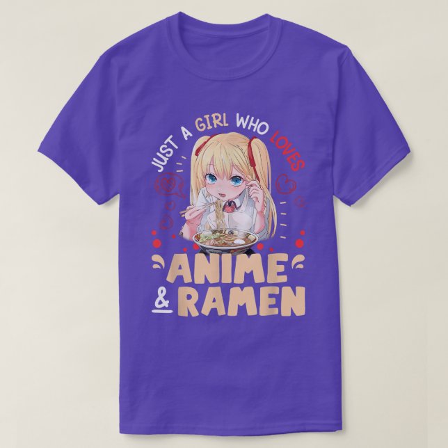 Camiseta Solo Un Chica Que Ama A Anime Y Ramen Bowl Japanes (Diseño del anverso)