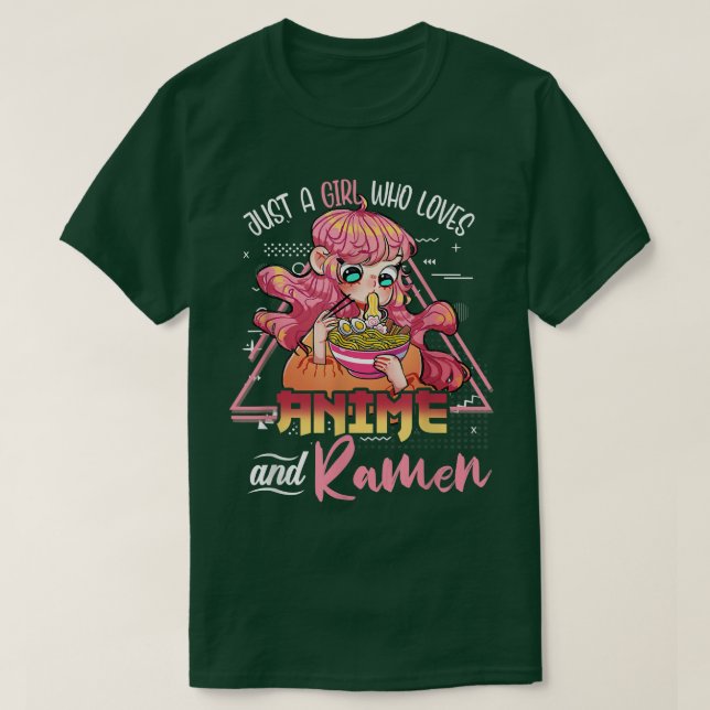 Camiseta Solo Un Chica Que Ama A Anime Y Ramen Bowl Japanes (Diseño del anverso)