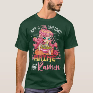 Camiseta Solo Un Chica Que Ama A Anime Y Ramen Bowl Japanes