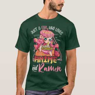 Camiseta Solo Un Chica Que Ama A Anime Y Ramen Bowl Japanes