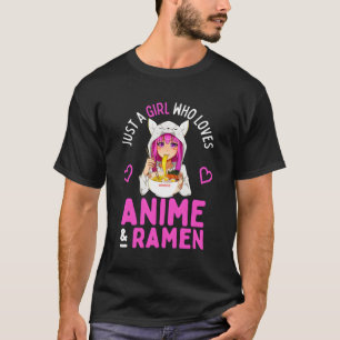 Camiseta Solo Un Chica Que Ama A Anime Y Ramen Bowl Japanes