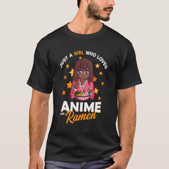 Camiseta Solo Un Chica Que Ama A Anime Y Ramen Bowl Japanes (Anverso)