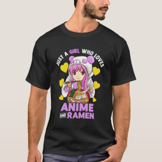 Camiseta Solo Un Chica Que Ama A Anime Y Ramen Bowl Panda G